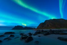 aurora night blue hour uttakleiv norway lofoten