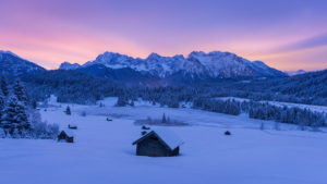 Bayern Alps Alpen Bavaria Krün Wetterstein Karwendel barn winter wonderland geroldsee